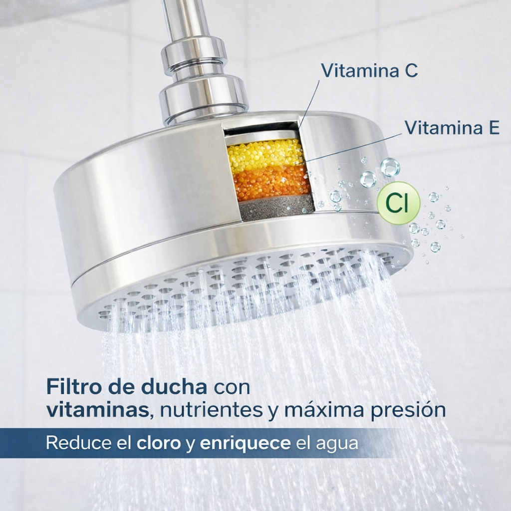 Cabezal con Filtro | Convierte tu ducha en un tratamiento de belleza diario